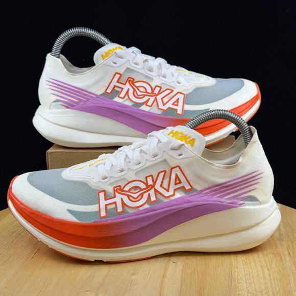 Hoka Shoes - New Hoka One One HOKA Rocket X 2 Frost Lava Running Shoes Women’s Sz 7.5 1127927